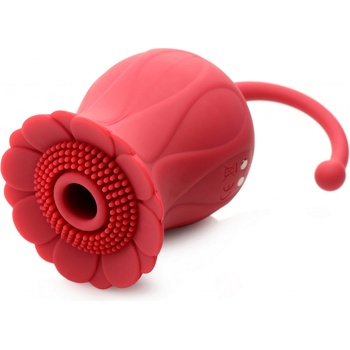 Bloomgasm Royalty Rose Textured Suction Clit Stimulator Red
