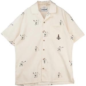 LAKOR Мъжка риза с копчета LAKOR Sport Cola Campingsport Short Sleeve Shirt - Star White (033-3079-0111)