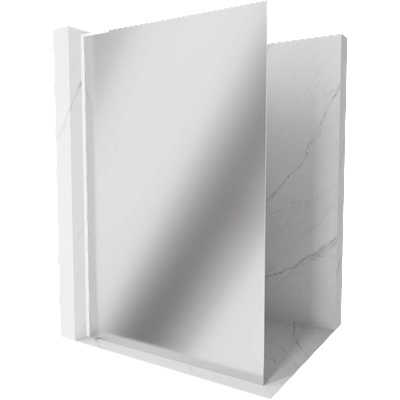 Mexen Kioto L стена за душ Walk-in 100 x 200 cm, огледало, бяла - 800-100-103-20-50 (800-100-103-20-50)