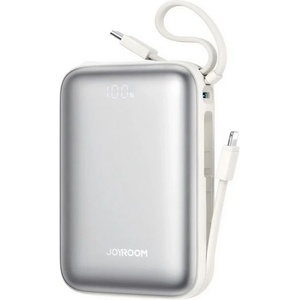 JOYROOM Mini аварийно зарядно устройство с Type-C конектор, 20000mAh, LED дисплей + кабел Type-C/Lightning, БЯЛ (JR-PBF29-WHT)