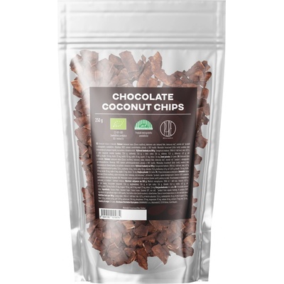 BrainMax Pure Chocolate Coconut chips Kokosové chipsy v čokoláde BIO 250 g