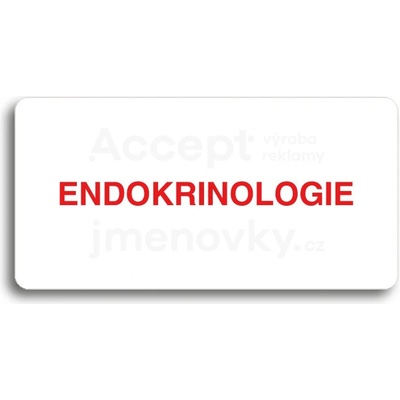 ACCEPT Piktogram ENDOKRINOLOGIE - bílá tabulka - barevný tisk bez rámečku