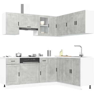 vidaXL Комплект кухненски шкафове от 11 части Porto, инженерно дърво (3314965)