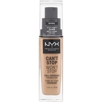 NYX Professional make-up Can't Stop Won't Stop vysoce krycí make-up 07 Natural 30 ml