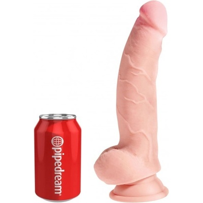 Pipedream King Cock Plus 8″ Triple Density Fat Cock with Balls telové dildo s prísavkou 24,5 x 4,3–4,9 cm