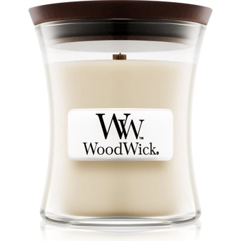 WoodWick Linen ароматна свещ с дървен фитил 85 гр