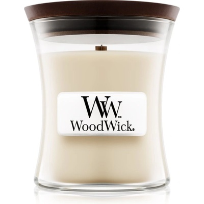 WoodWick Linen ароматна свещ с дървен фитил 85 гр