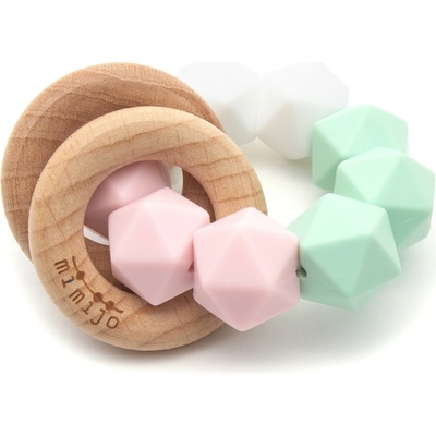 Mimijo silikónové a hrkálka 2v1 Claudio pastelová