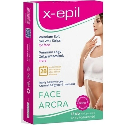 X-Epil Premium Soft Depilační pásky se studeným voskem pro depilaci obličeje 12 ks