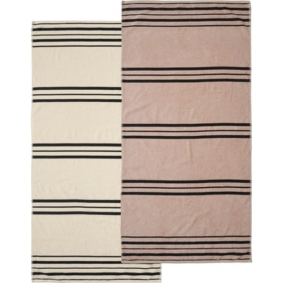 Catherine Lansfield Béžová plážová osuška 75 x 150 cm Banded Stripe