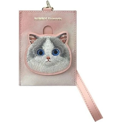 Nimmy Поставка за карти Nimmy Big Eyed Pet 2.0 Cat Wallet - розова (6971080318566)