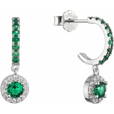 PAVONA Strieborné náušnice so zelenými zirkónmi 11794.3 emerald