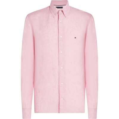 Tommy Hilfiger Риза Tommy Hilfiger Men's Pigment Dyed Long-Sleeve Plain Shirt - Classic Pink