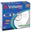 Média pro vypalování Verbatim CD-R 700MB 52x, AZO, slim box, 10ks (43415)