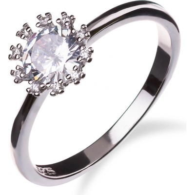 Meucci Stříbrný prsten s dominantním čirým zirkonem i SS250R