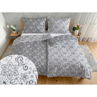 Áčko Ružomberok Krep obliečky CELESTIA Grey 70x90 140x200