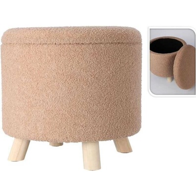 HOMESTYLING Taburet s úložným priestorom TEDDY 40 cm béžová