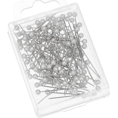 Galanterie Špendlíky s perleťovými hlavičkami 0,60 x 38 mm 100 ks bílé – Zboží Mobilmania