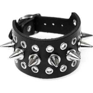 Black & metal Гривна с шипове - bwz-694