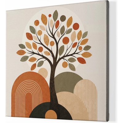 Obraz na plátně - Strom života BOHO Dotek země FeelHappy.cz Rozměr obrazu (Šířka x Výška): 130 x 130 cm