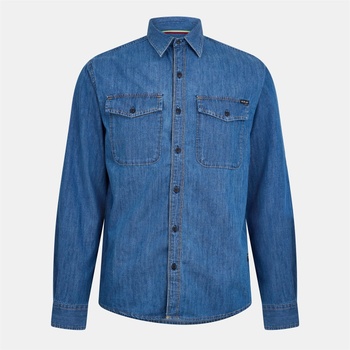 Replay Риза с дълъг ръкав Replay Men's Long Sleeve Denim Shirt - Mid Blue