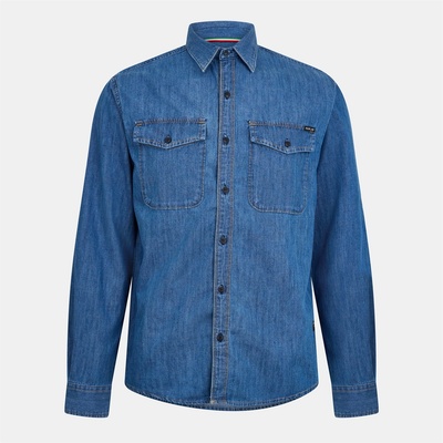 Replay Риза с дълъг ръкав Replay Men's Long Sleeve Denim Shirt - Mid Blue