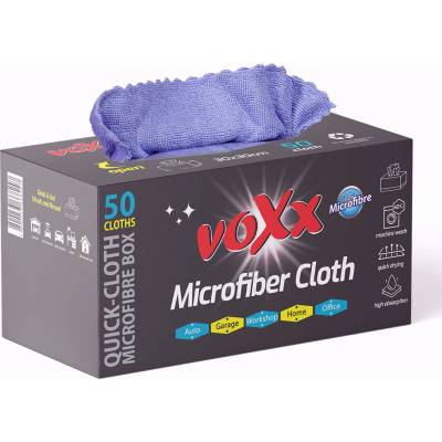 Voxx микрофибърна кърпа, Кутия, 30х30см, 50 броя