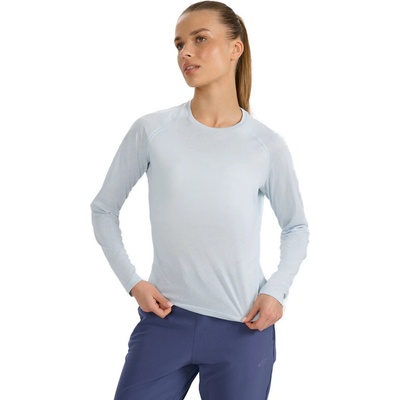 4F Dámske bežecké tričko s dlhým rukávom LONGSLEEVE FNK F415 WAW25TFLOF415 34S LIGHT BLUE Modrá
