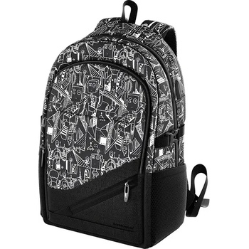 ErichKrause Ученическа раница ErichKrause CityLine 19л, Черно и Бяло