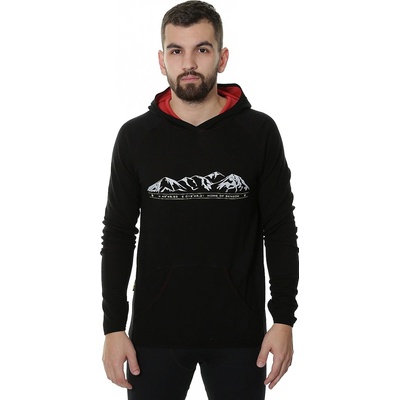 Merino Sensor WOOL 330 HORY mikina klokanka pánska černá