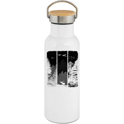 123TRIKO termoska Volání divočiny, jelen, černý potisk 500 ml narozeniny