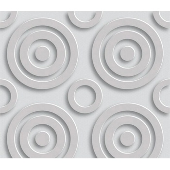 DIMEX ART s. r. o Луксозна флизелинова тапета сиви ретро кръгове 3d