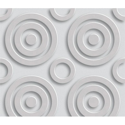 DIMEX ART Луксозна флизелинова тапета сиви ретро кръгове 3d