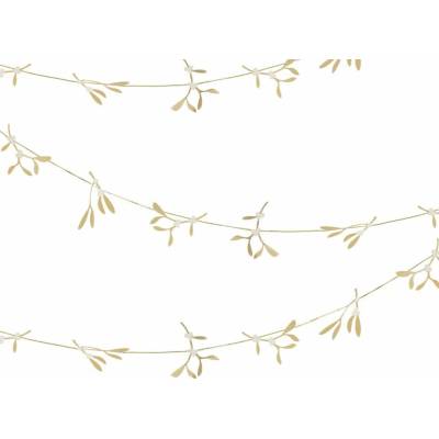 Textilomanie Vánoční girlanda GOLD MISTLETOE 5 m, zlatá