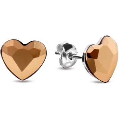 Spark oranžové se Swarovski Elements Heart K2808RG Rose Gold