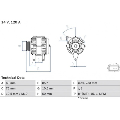 Alternátor BOSCH 0 986 041 810