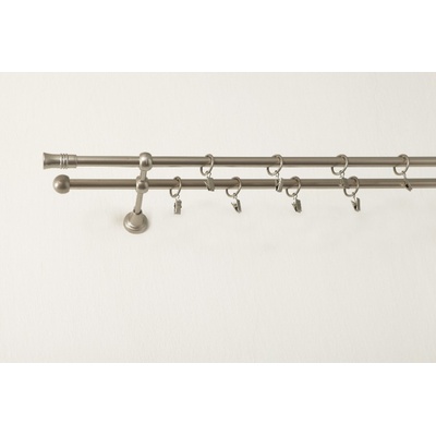 Garol Garnýž kovová stříbrná Cilinder new attractive dvouřadá 220 cm