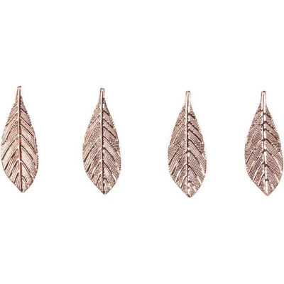 Home Styling Collection Dekorace vánoční, zlaté závěsné lístky, 4 ks, kov zlatý