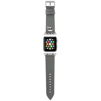 Karl Lagerfeld strap for Apple Watch 42/44/45mm silver Saffiano Karl Heads (KLAWLOKHG)