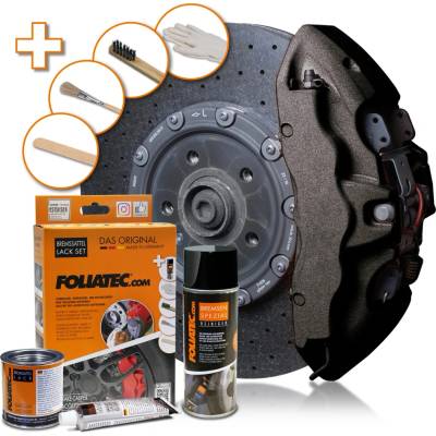 Foliatec Barva na brzdy, sada - Carbon Metallic