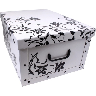 Heidrun Plastový košík s víkem 36 x 27 x 14 cm mix barev – Zboží Dáma