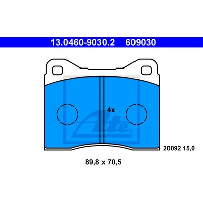 Sada brzdových platničiek kotúčovej brzdy ATE 13.0460-9030.2