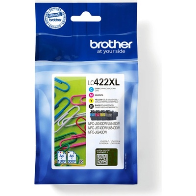 Brother Мастилена касета, Brother, LC422XL - 4 броя: Черна, Жълта, Циан, Магента (LC422XLVAL)