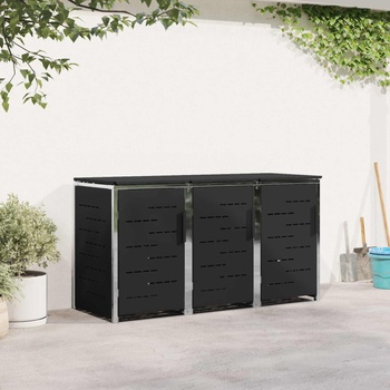 vidaXL Съхранение на контейнер for 3 Bins 240L Неръждаема стомана (3422238)