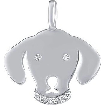SILVEGO Strieborný prívesok Roxy v tvare psa s Brilliance Zirconia JJJ0626P