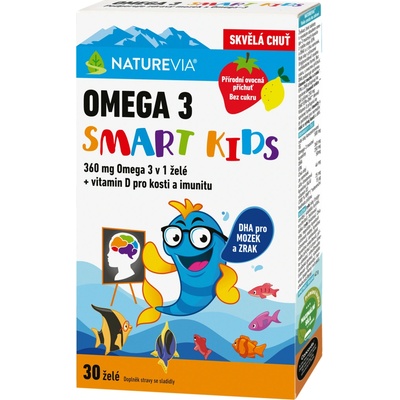 NatureVia Omega 3 Smart Kids 30 želé