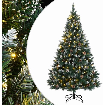 vidaXL Изкуствена коледна елха, 150 LED, 120 см (3315773)