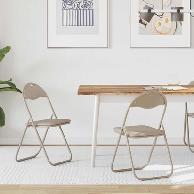 vidaXL Сгъваем стол 2 pcs Пясък 48 x 43, 5 x 81 см Изкуствена (42029047)