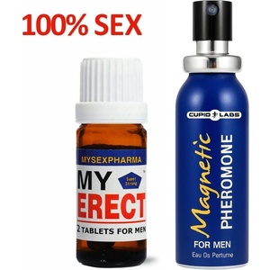  My Erect Таблетки за ерекция 2бр. + Мъжки парфюм с феромони "Magnetic Pheromone