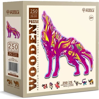 Wooden City - Puzzle Howling Wolf wooden - 250 piese